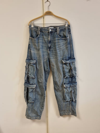 Blå cargojeans / Zara - 42