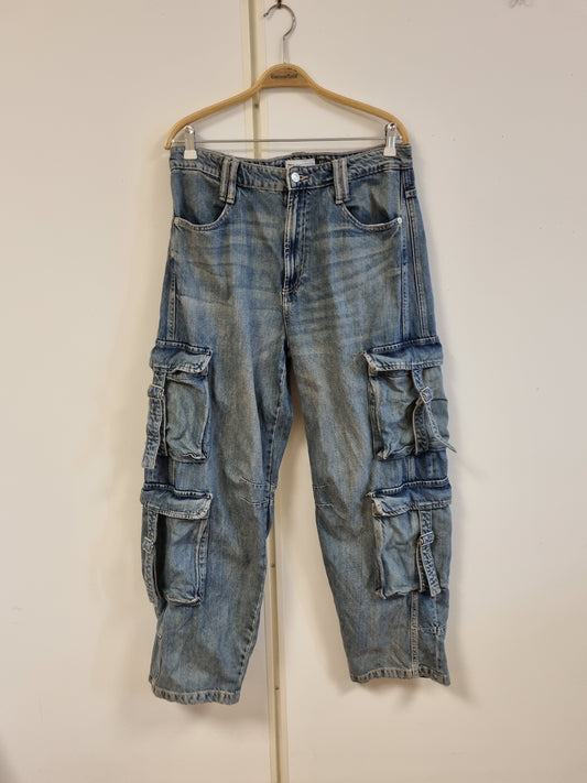 Blå cargojeans / Zara - 42
