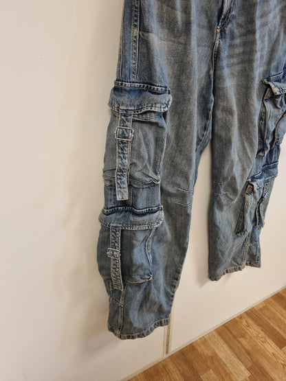 Blå cargojeans / Zara - 42