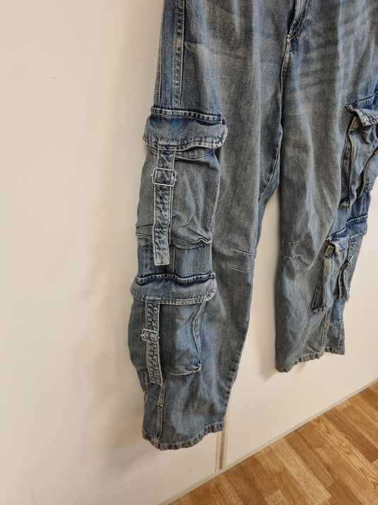 Blå cargojeans / Zara - 42