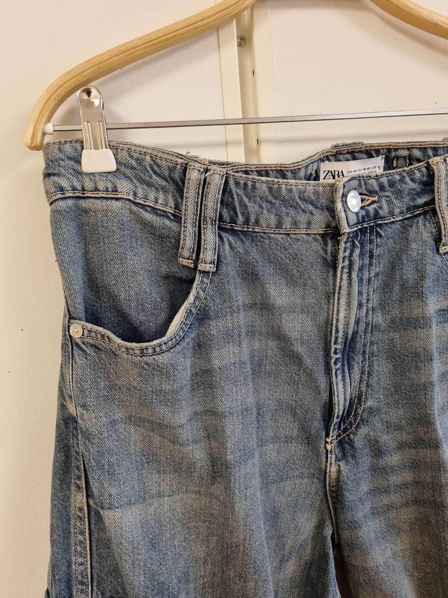 Blå cargojeans / Zara - 42