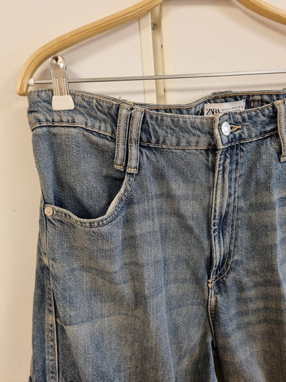 Blå cargojeans / Zara - 42