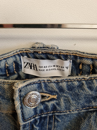 Blå cargojeans / Zara - 42