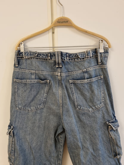Blå cargojeans / Zara - 42