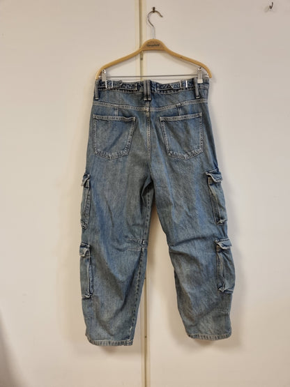 Blå cargojeans / Zara - 42