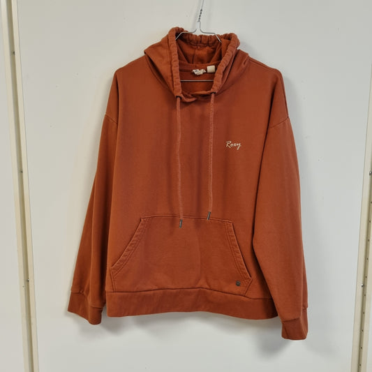 Oransje hoodie med backprint / ROXY - XL