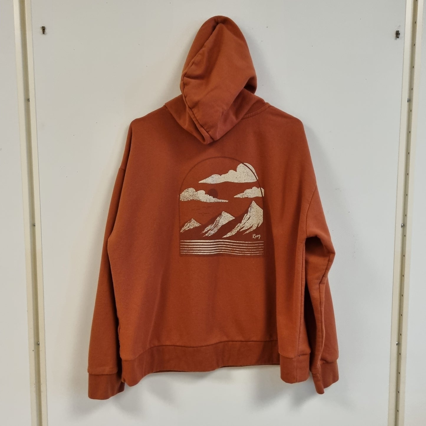 Oransje hoodie med backprint / ROXY - XL