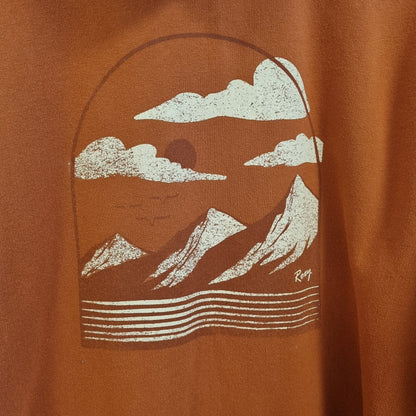 Oransje hoodie med backprint / ROXY - XL