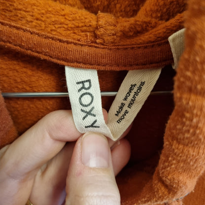 Oransje hoodie med backprint / ROXY - XL