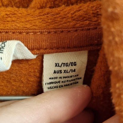 Oransje hoodie med backprint / ROXY - XL