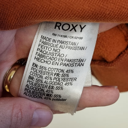 Oransje hoodie med backprint / ROXY - XL