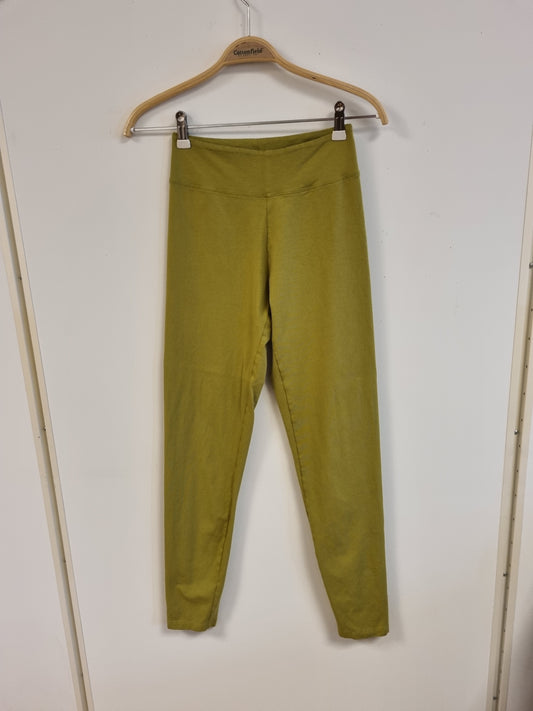 Olivengrønn leggings i bomull - L
