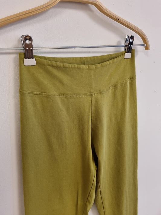 Olivengrønn leggings i bomull - L