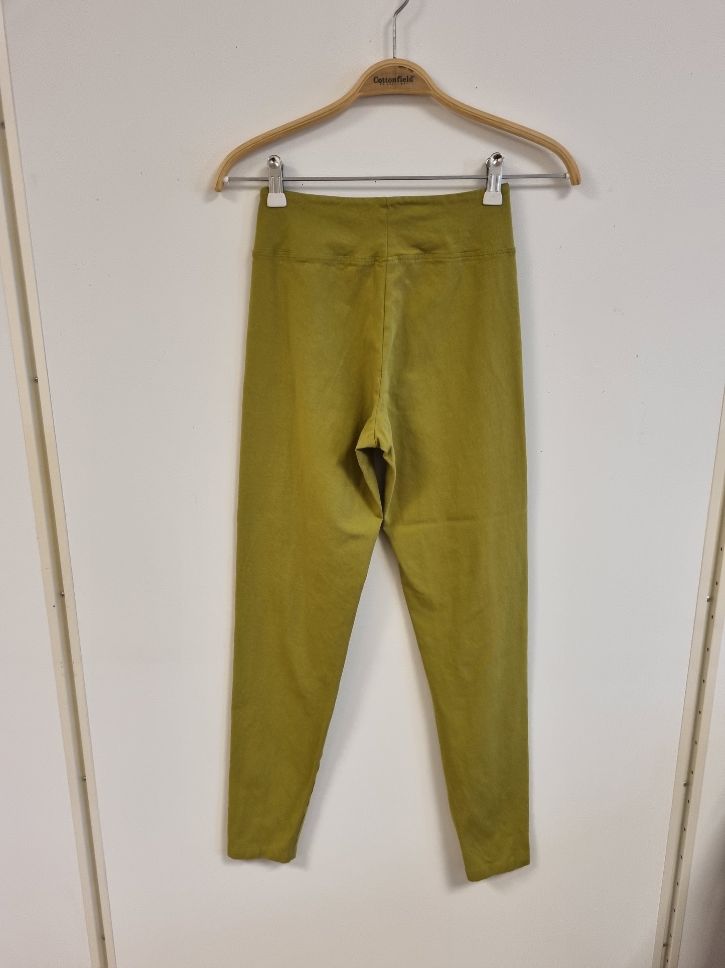 Olivengrønn leggings i bomull - L