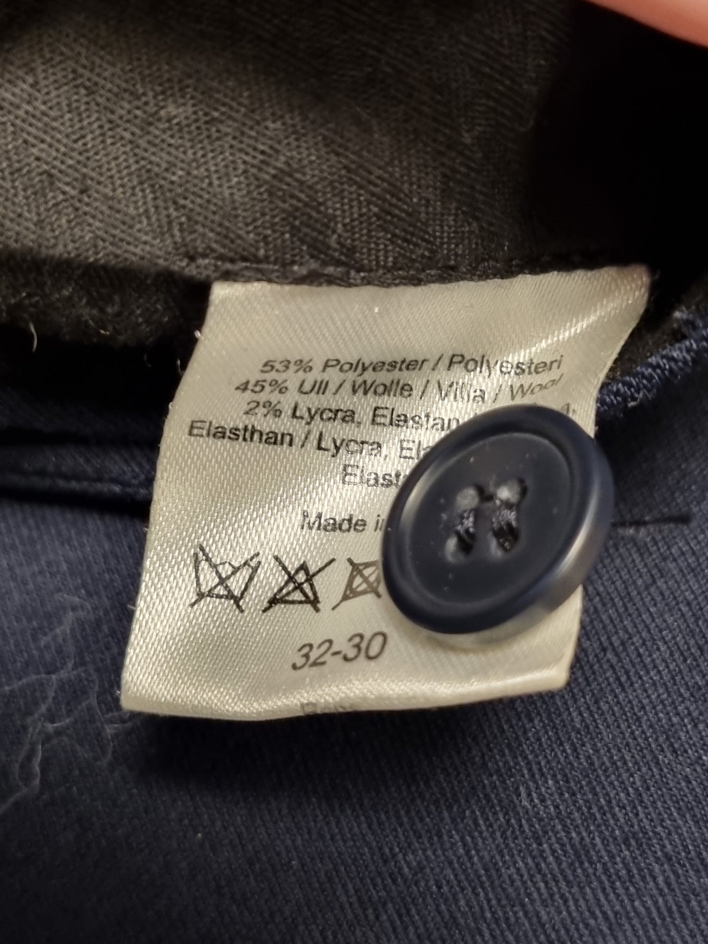 Mørkeblå dress i ullblanding / Dressmann - 46-32/30
