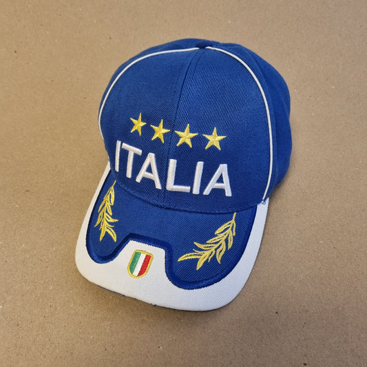 Blå Italia-caps med broderi