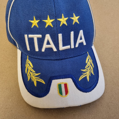 Blå Italia-caps med broderi
