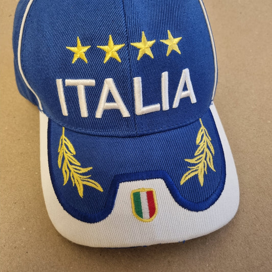 Blå Italia-caps med broderi