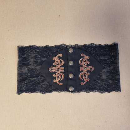Svart underbust-korsett i lin / Timjan Design - L