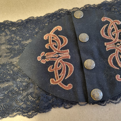 Svart underbust-korsett i lin / Timjan Design - L
