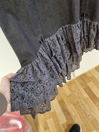 Mørk grå kjole i lin / Timjan Design - L