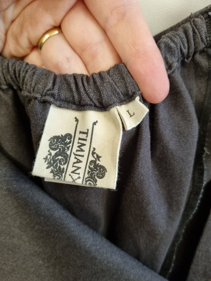 Mørk grå kjole i lin / Timjan Design - L