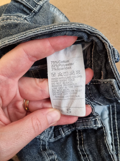 Y2K bootcut jeans med vingemotiv - S