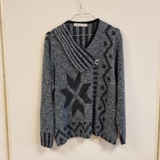 Mønsterstrikket cardigan / Skovhuus - XL