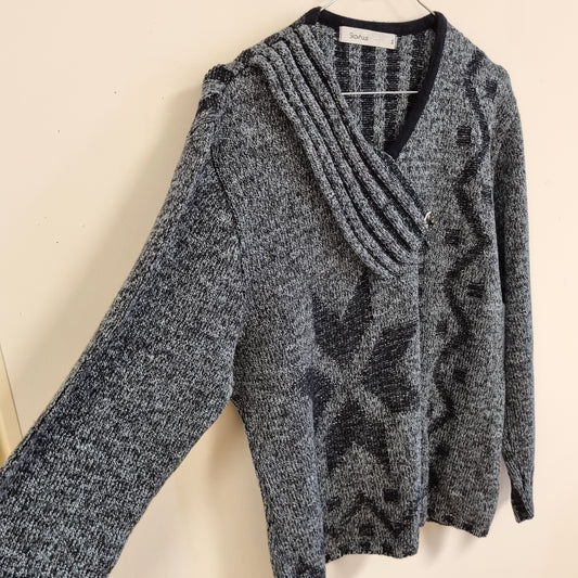 Mønsterstrikket cardigan / Skovhuus - XL