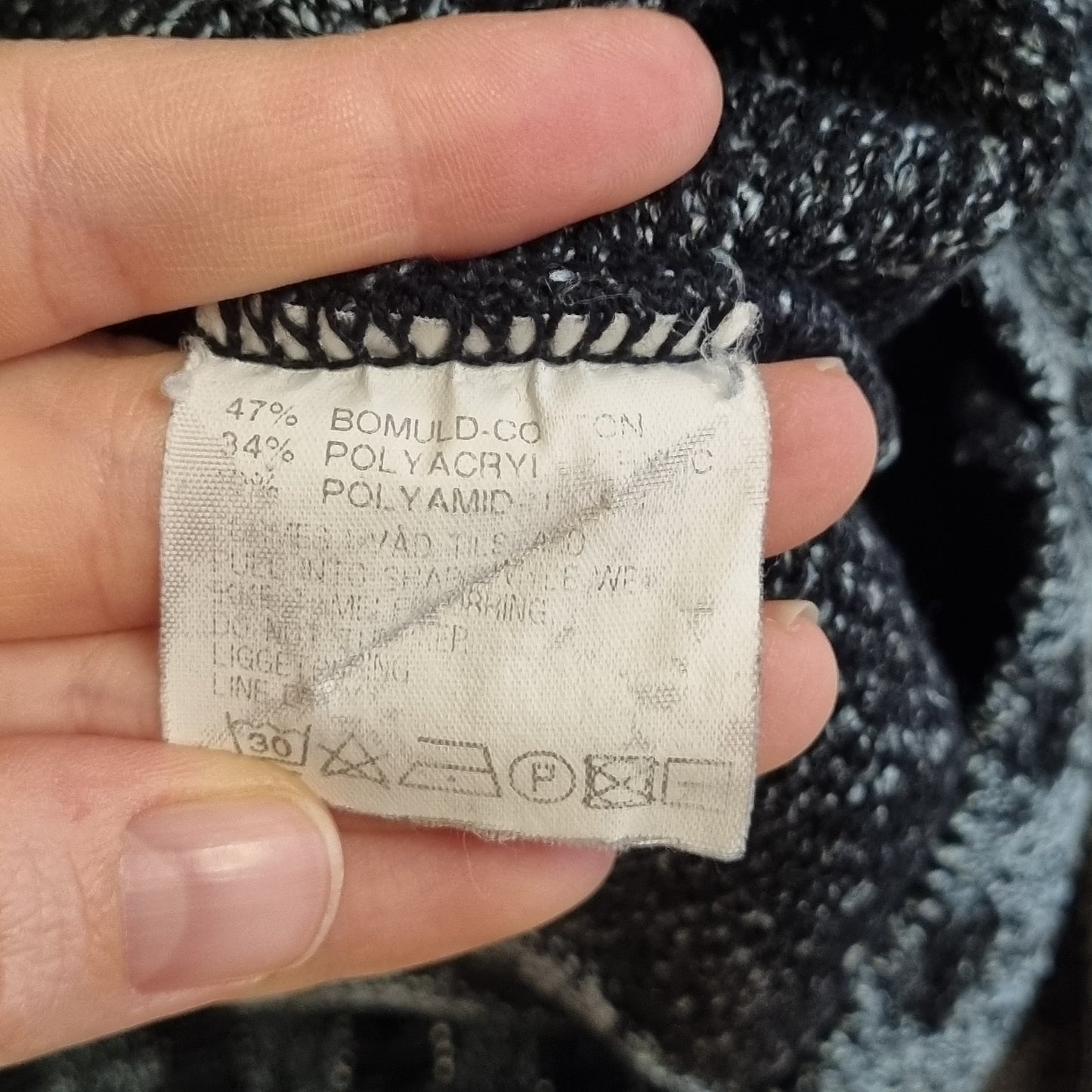 Mønsterstrikket cardigan / Skovhuus - XL