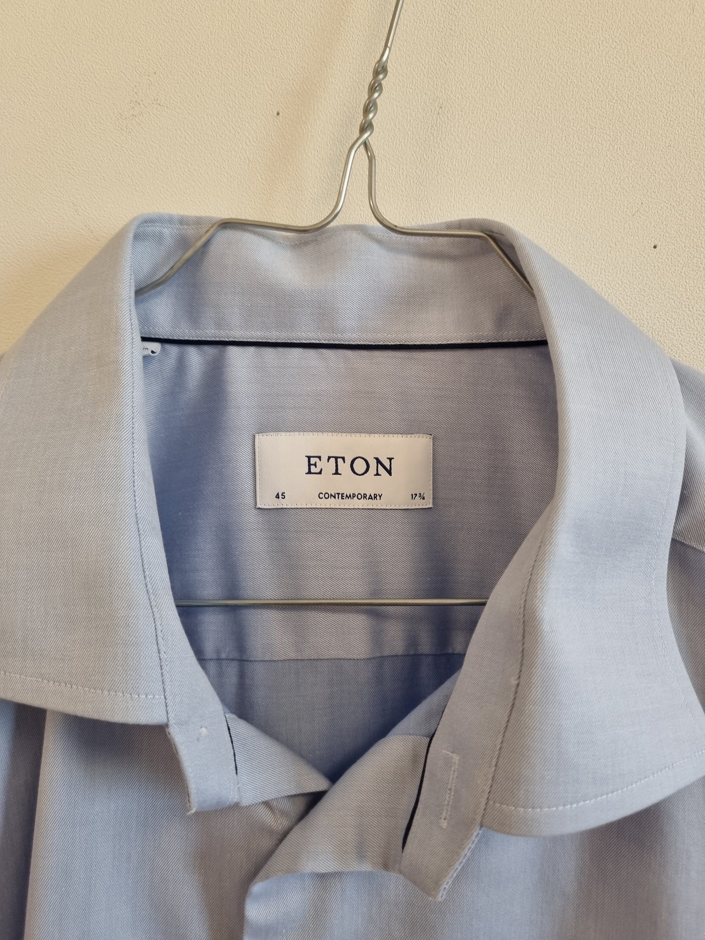 Lyseblå Eton-skjorte i twill - XXL