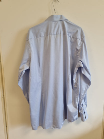Lyseblå Eton-skjorte i twill - XXL