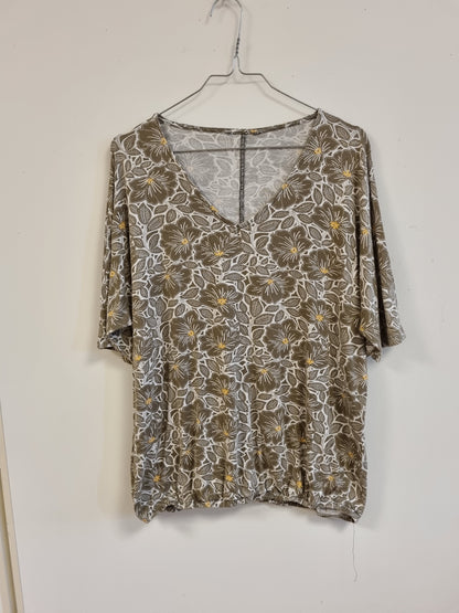 Brun blomstret topp / Zavanna - L
