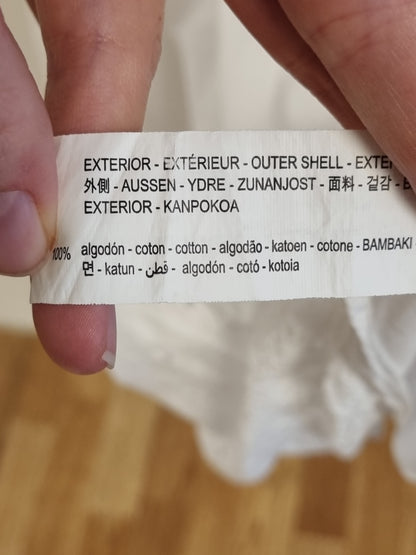 Hvit broderikjole i bomull / Zara - XS