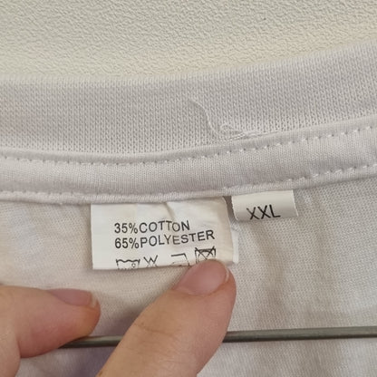 Hvit basic t-skjorte - 2XL
