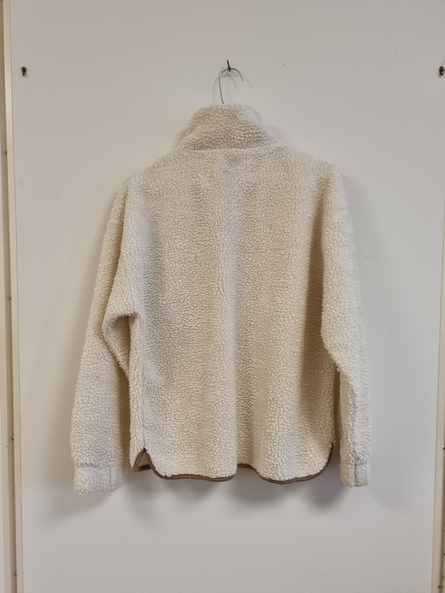 Offwhite jakke i teddyfleece - XS