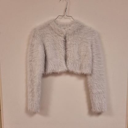 Lys grå fluffy bolero / WOW - XS/S