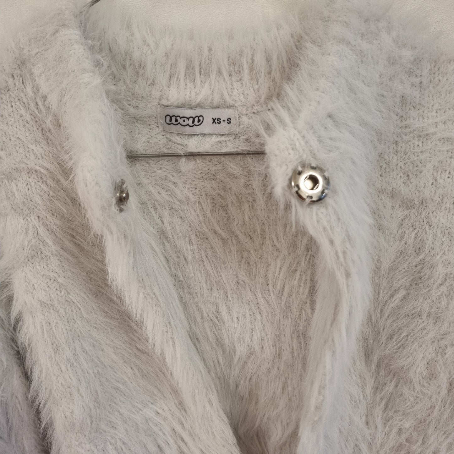 Lys grå fluffy bolero / WOW - XS/S