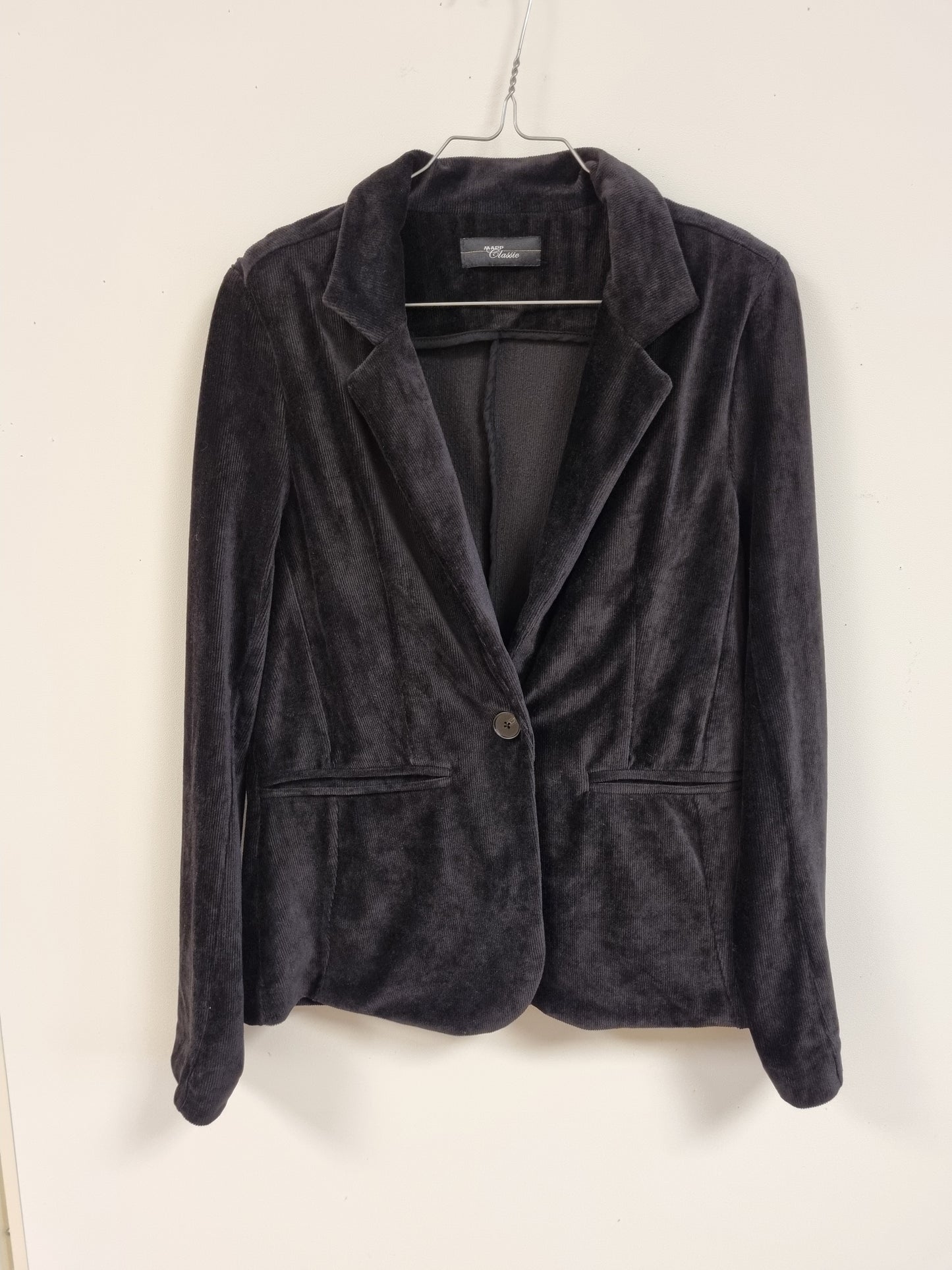 Svart blazer i tynn cord - ca. M