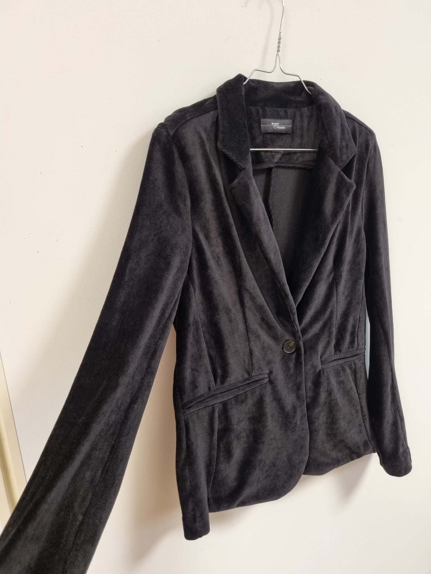 Svart blazer i tynn cord - ca. M