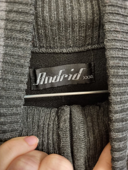 Grå rutete strikkejakke - 2XL