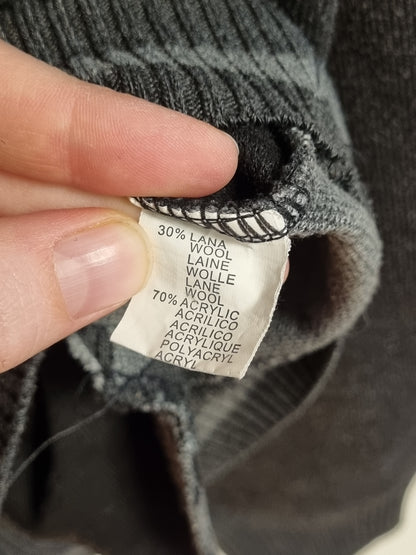 Grå rutete strikkejakke - 2XL
