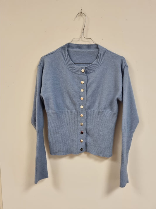 Lyseblå cardigan - L