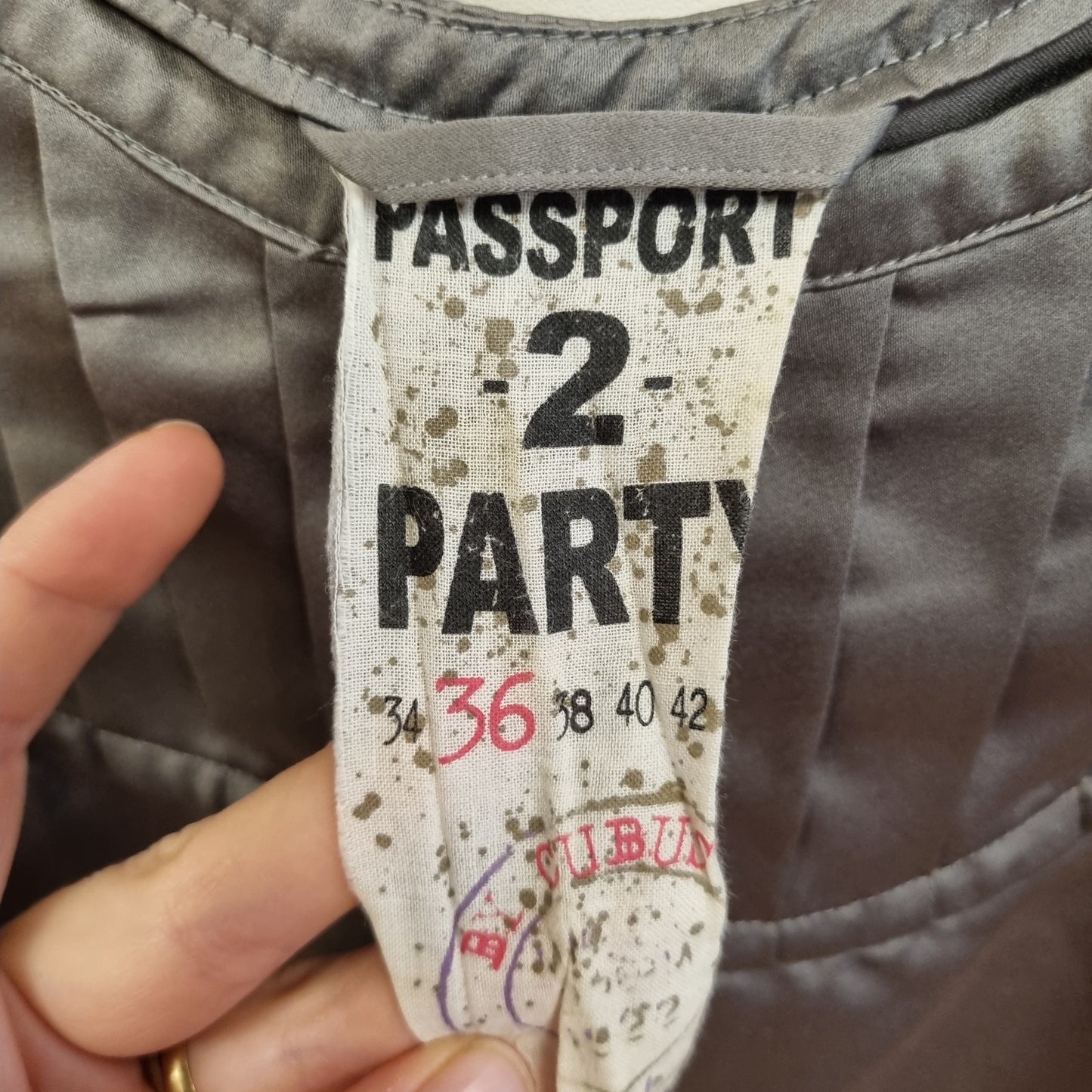 Grå Y2K satengtunika - 36