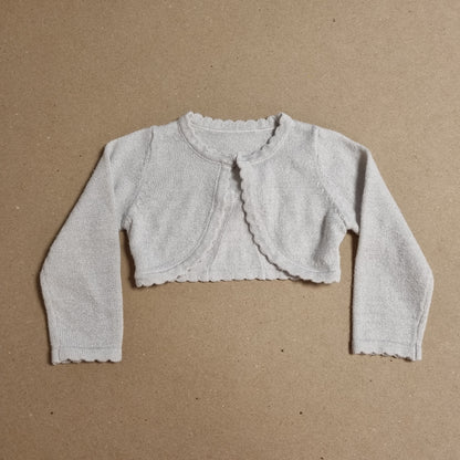 Sølvfarget bolero med sløyfe - 74