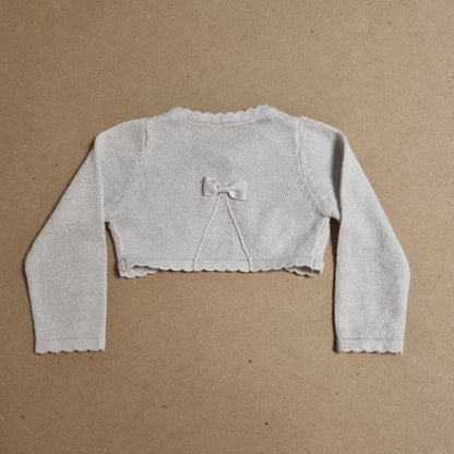 Sølvfarget bolero med sløyfe - 74