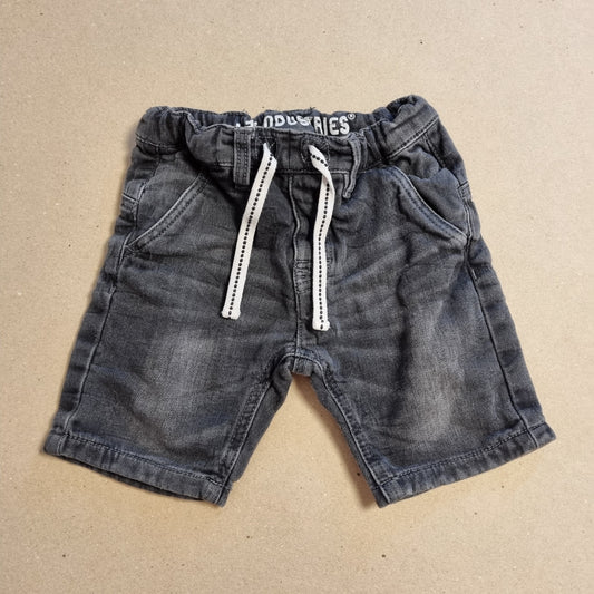 Grå denimshorts - 98