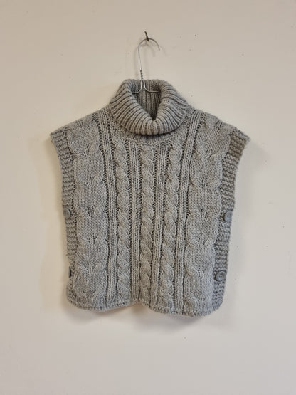 Grå strikket ponchohals / Benetton