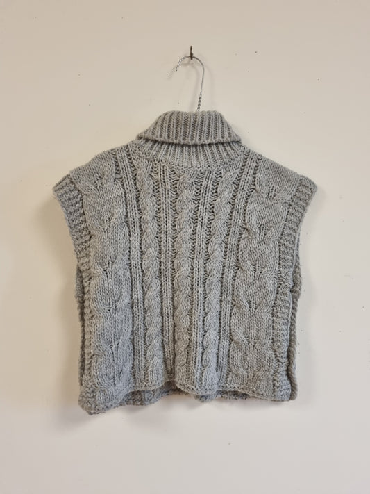 Grå strikket ponchohals / Benetton