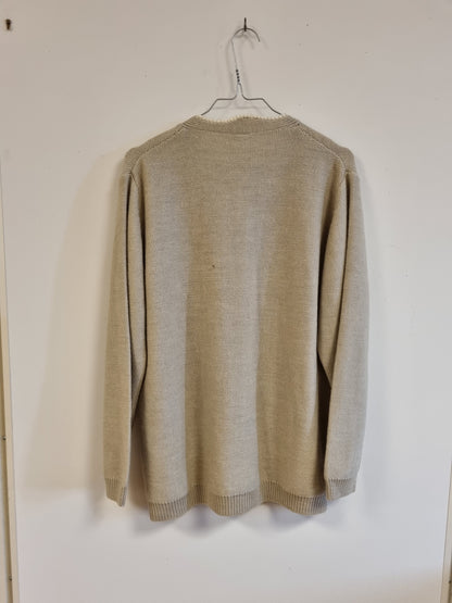 Beige vintage cardigan med blomster